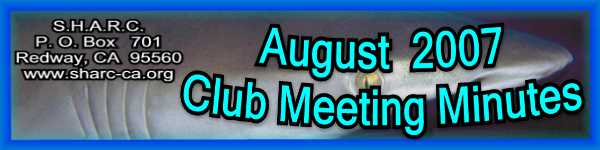 SHARC August 2007 Club Meeting Minutes